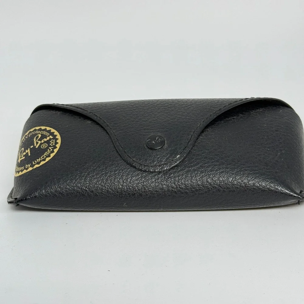 Ray-Ban Black Textured Leather Sunglasses Case Luxottica Snap Closure‎ Case Only